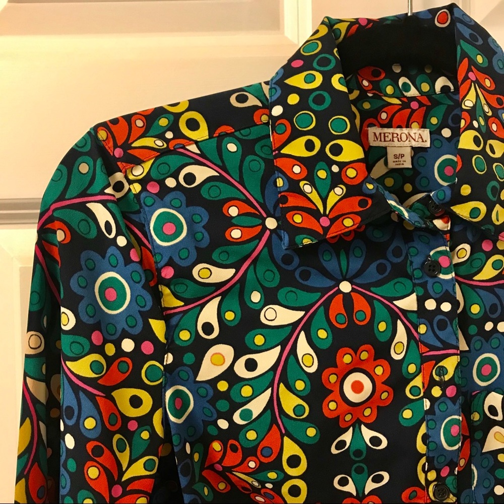 70s colors Merona blouse